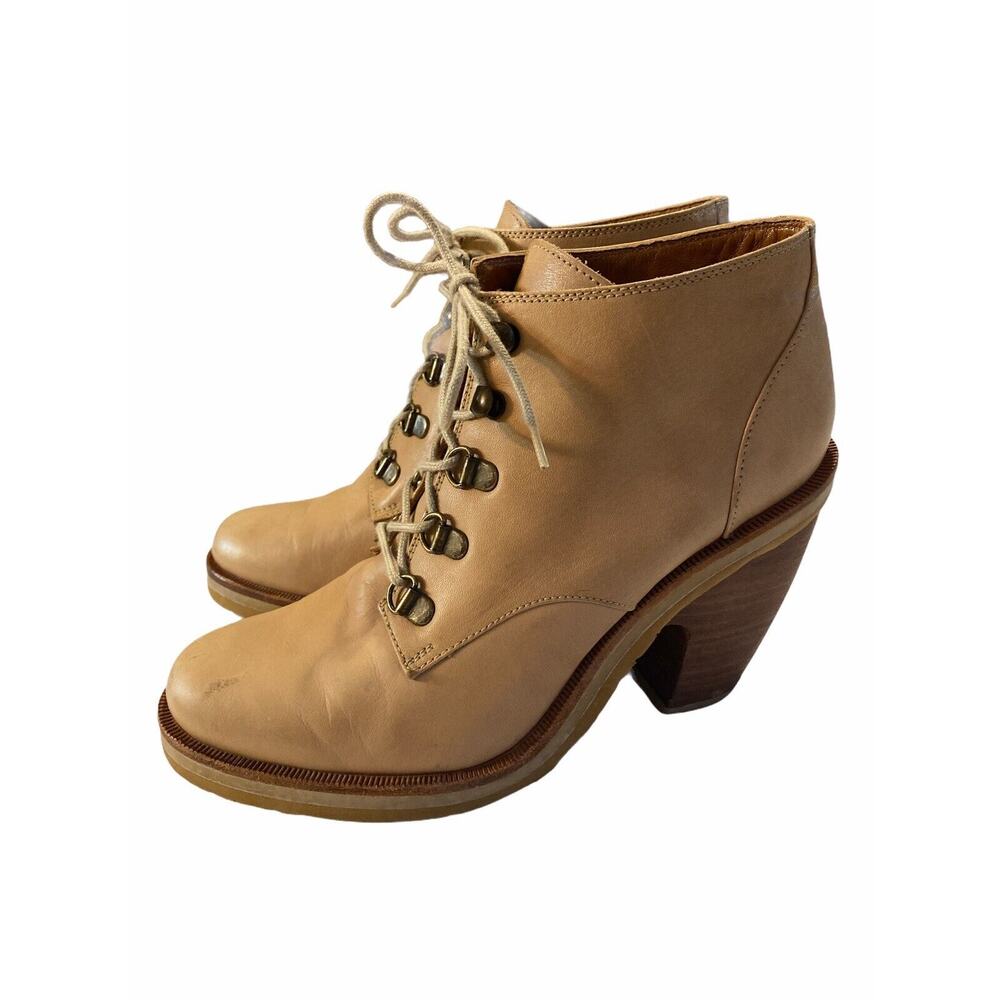Rachel Comey Women’s Brown Leather Block Heel Lace Up‎ Boots Casual Sz 7
